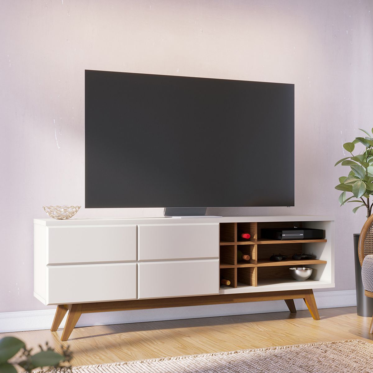 PAZART MUEBLES - MESA DE TV VENECIA OFF WHITE 70