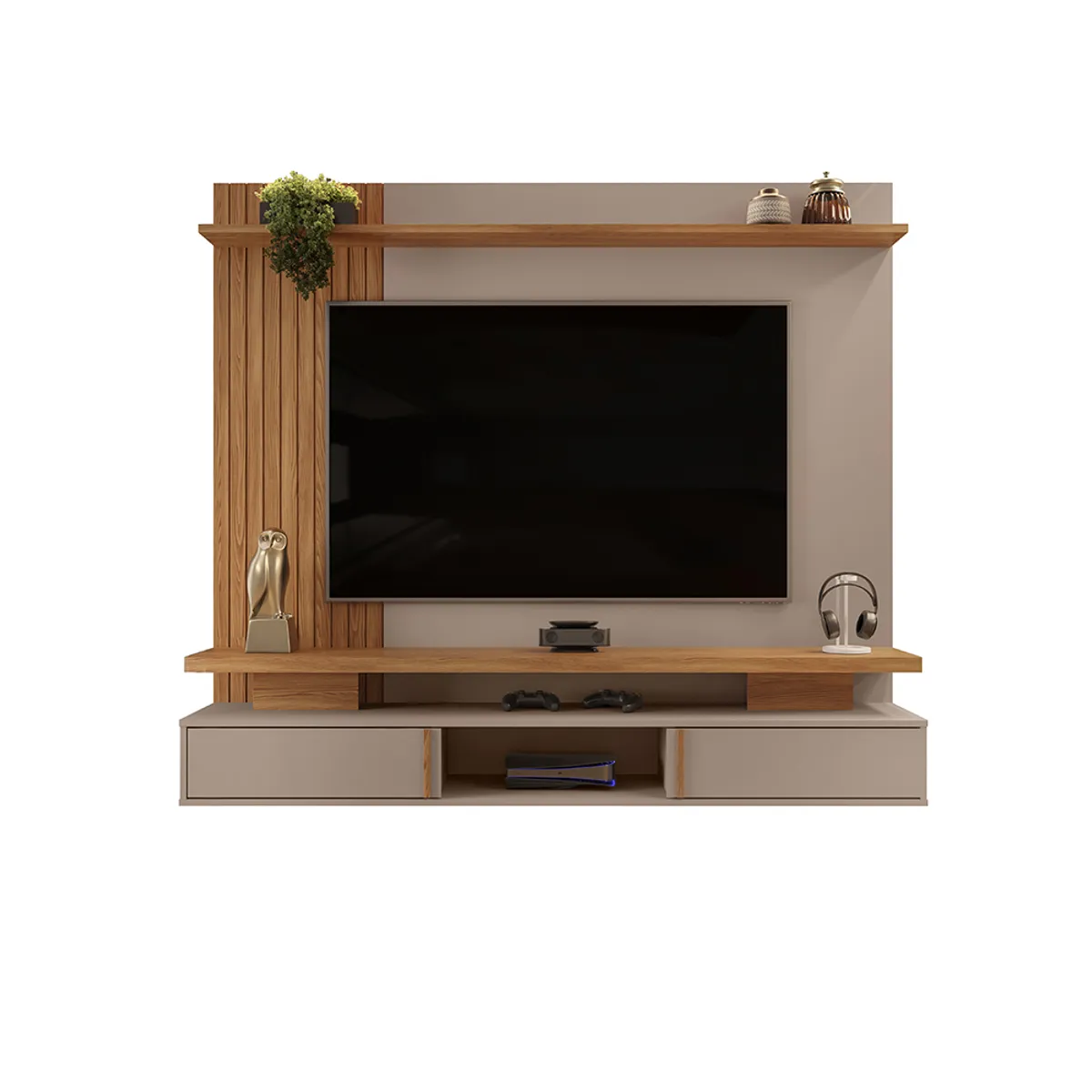 PAZART MUEBLES - CENTRO DE ENTRETENIMIENTO PANEL BARI MOCA 65