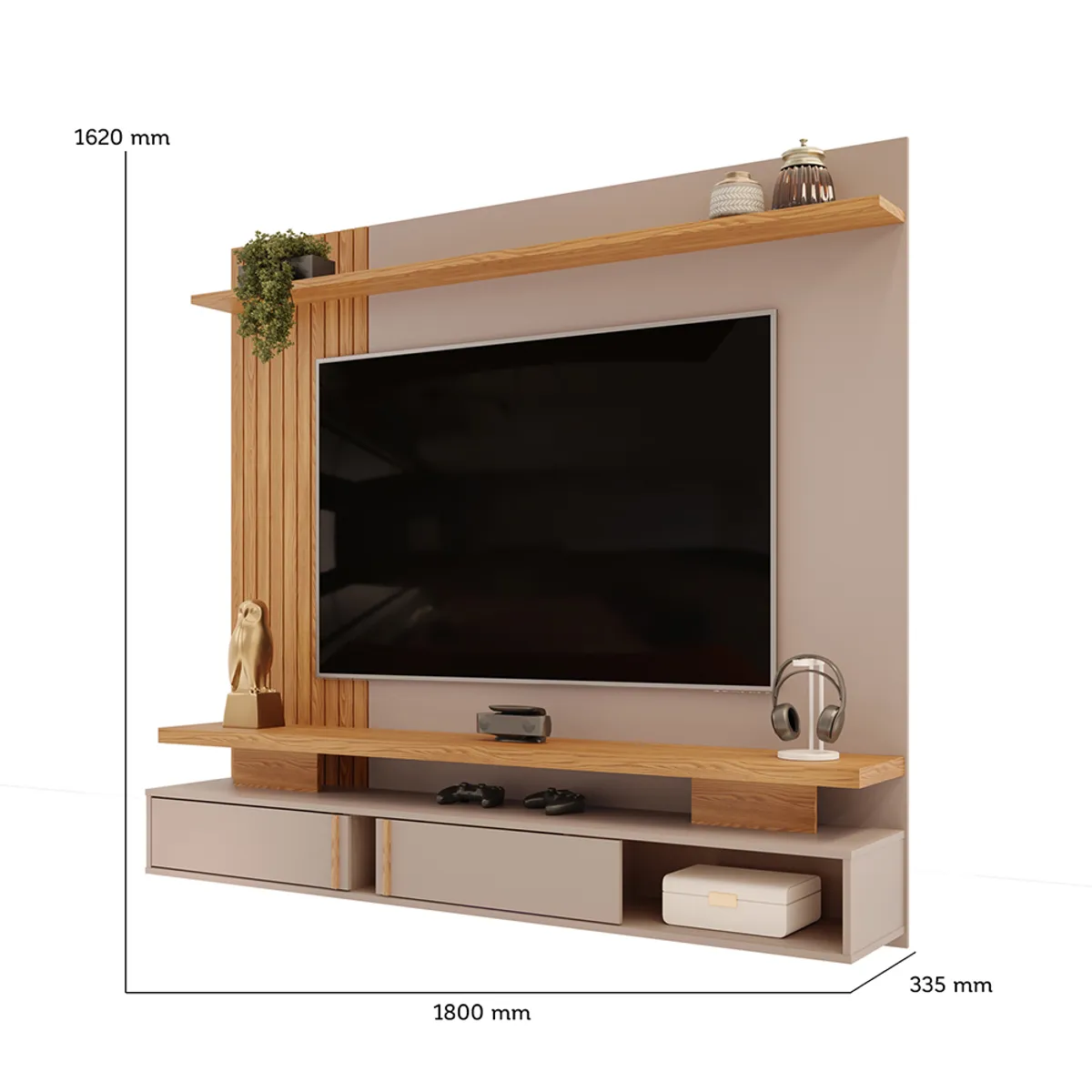 PAZART MUEBLES - CENTRO DE ENTRETENIMIENTO PANEL BARI MOCA 65