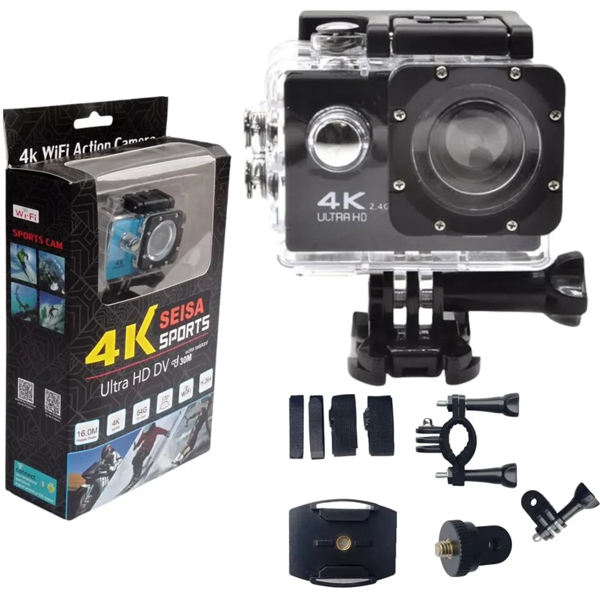 GENERICO - Videocamara deportiva acuatica 4k hd  16mp + wifi fotos video sport