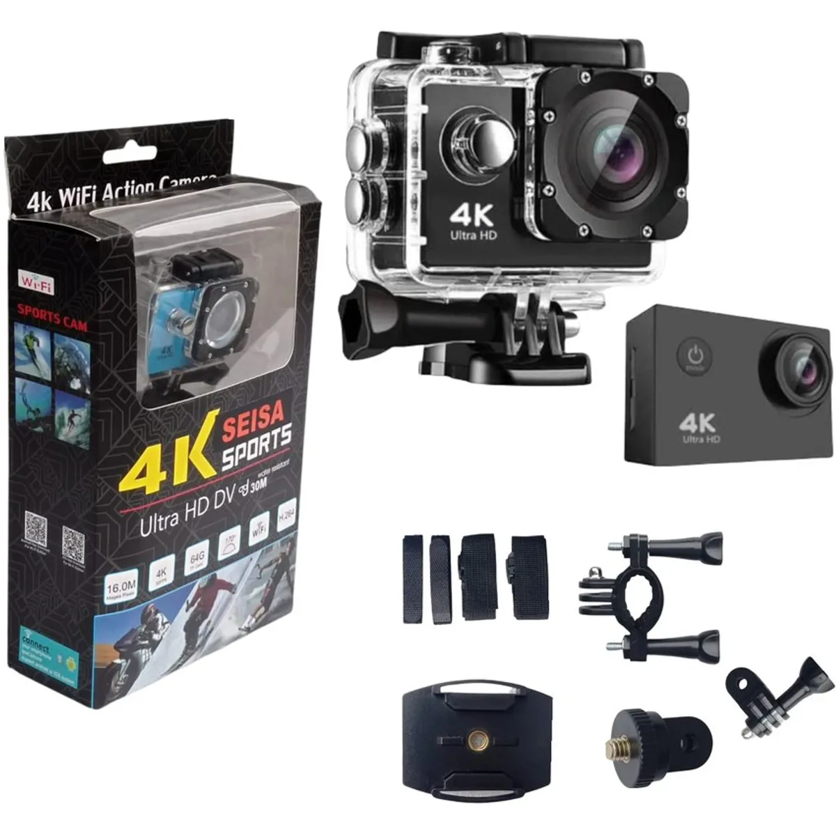 GENERICO - Videocamara deportiva acuatica 4k hd  16mp + wifi fotos video sport