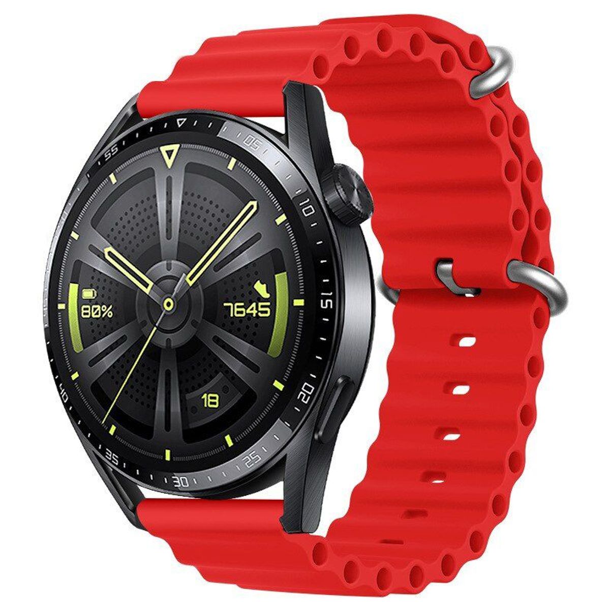 GENERICO - Correa Silicona Ocean para HUAWEI WATCH 3 / 3 PRO - Rojo