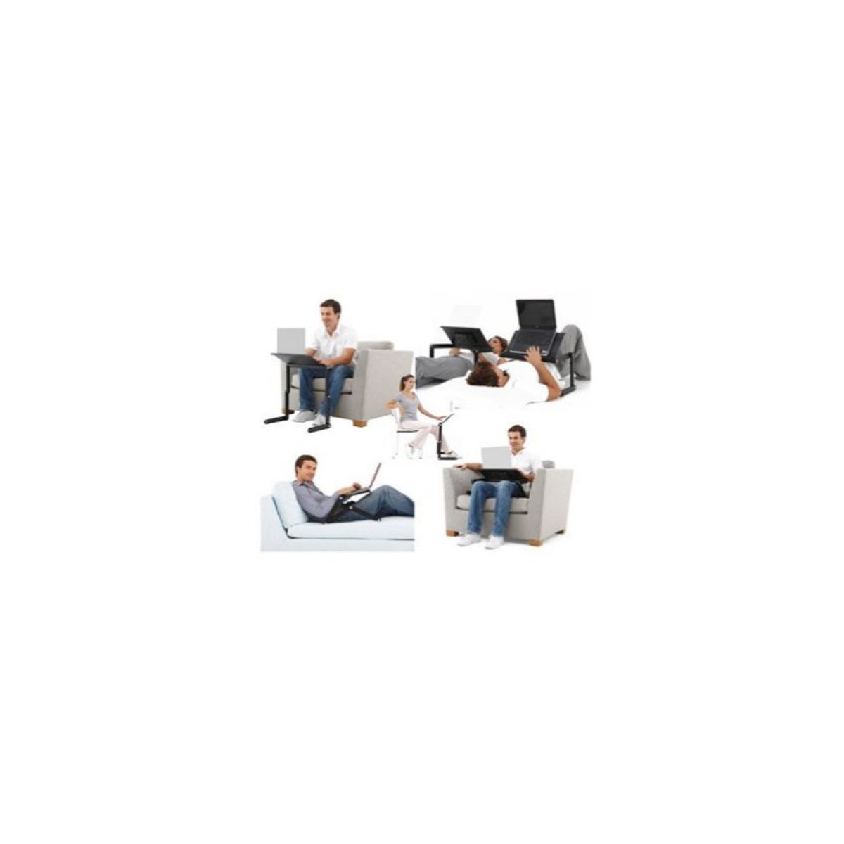 GENERICO - Mesa multifuncional cooler graduable de metal para laptop