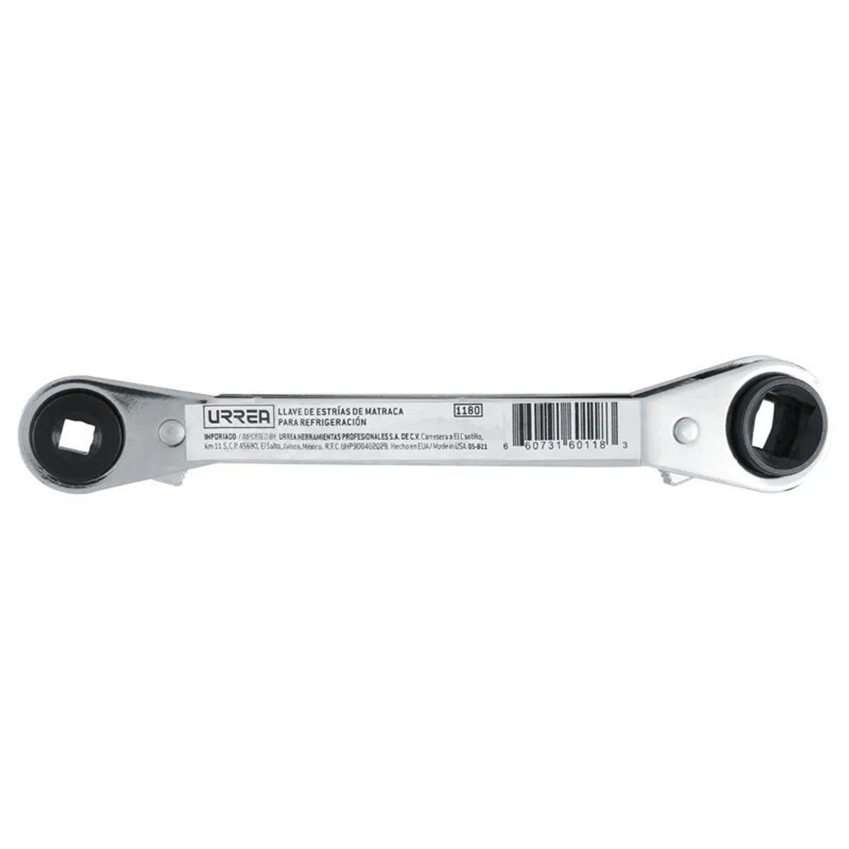 URREA - LLAVE DE ESTRIAS DE MATRACA PARA REFRIGERACIÓN  1/4" x 3/16"- 3/8" x 5/16" - URR1180