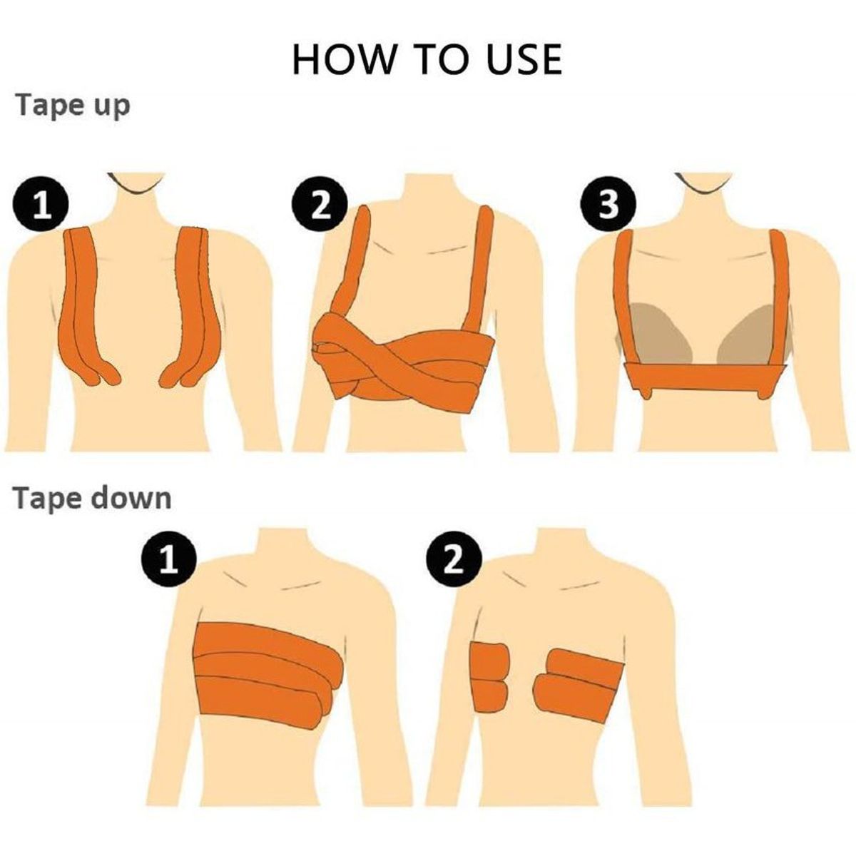 GENERICO - Cinta  adhesivo para senos parche para busto  bob tape