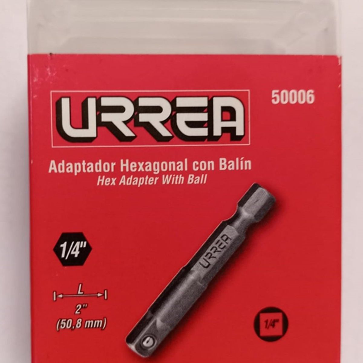 URREA - ADAPTADOR CON BALIN CUADRO HEMBRA 1/4"  x  2"  (ESTUCHE x 6 PZAS) URREA - URR50006