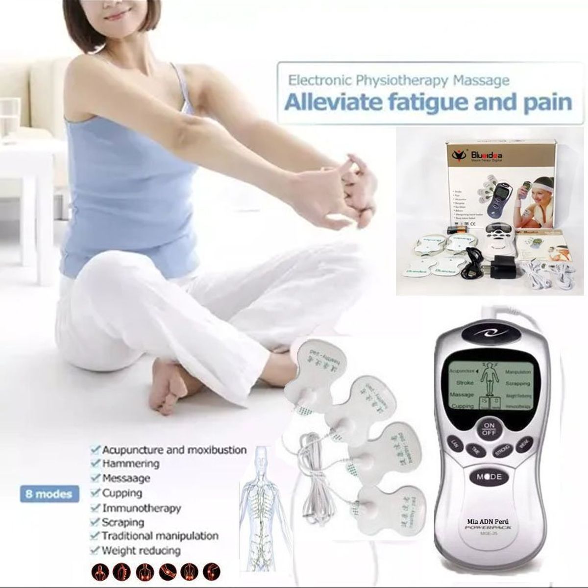 GENERICO - Electro estimulador blueidea + 4 parches digital