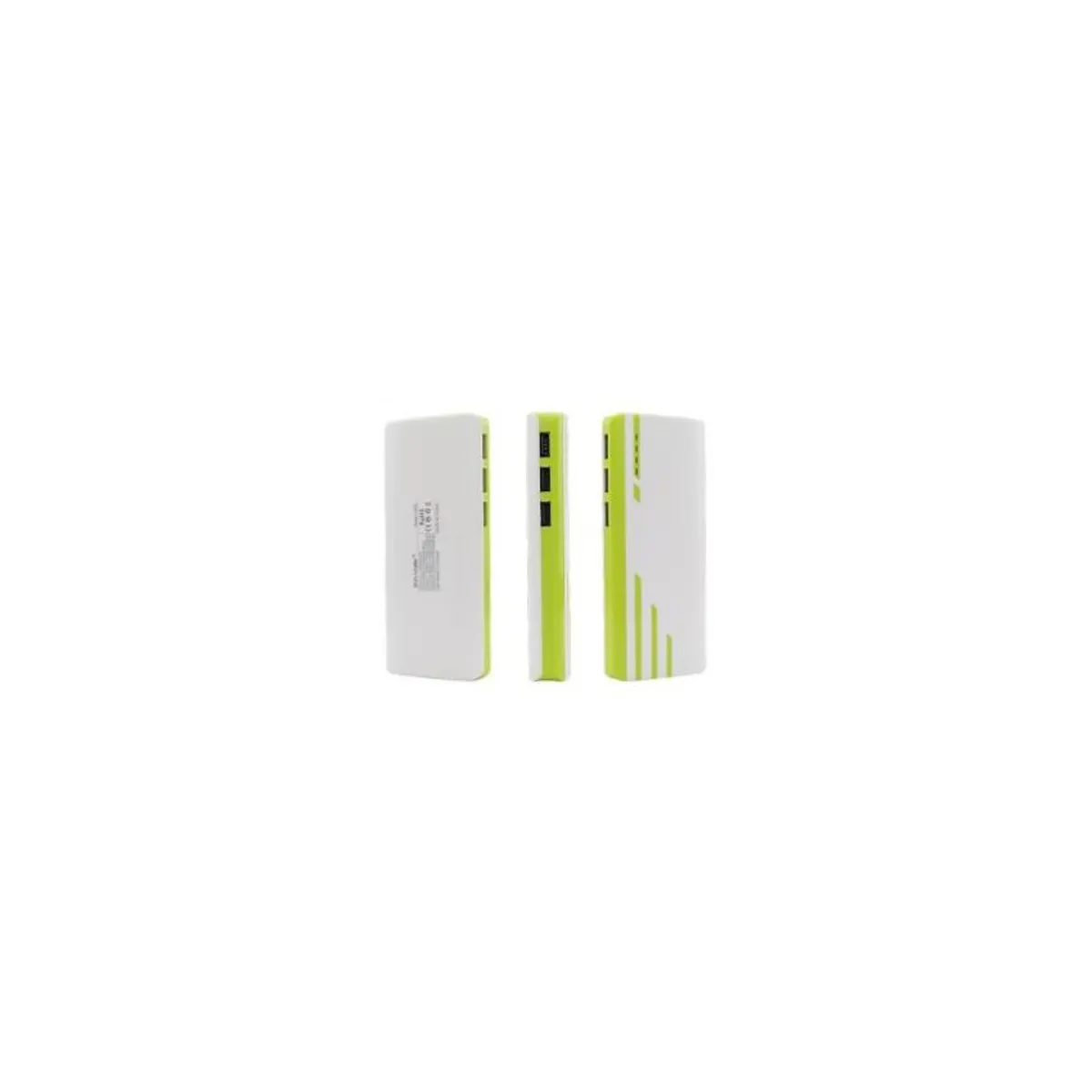 GENERICO - Batería portátil power bank 20000mah  linterna 3 puertos usb - verde