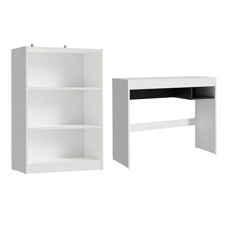 MADESA - Escritorio Moderno Rubí + Mueble Estante Librero de 3 Niveles