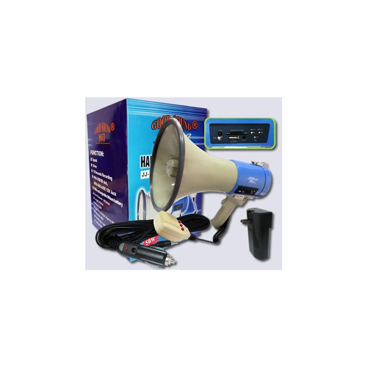 GOOD - Megáfono portátil 50w c reproductor usb sd y bluetooth good sound