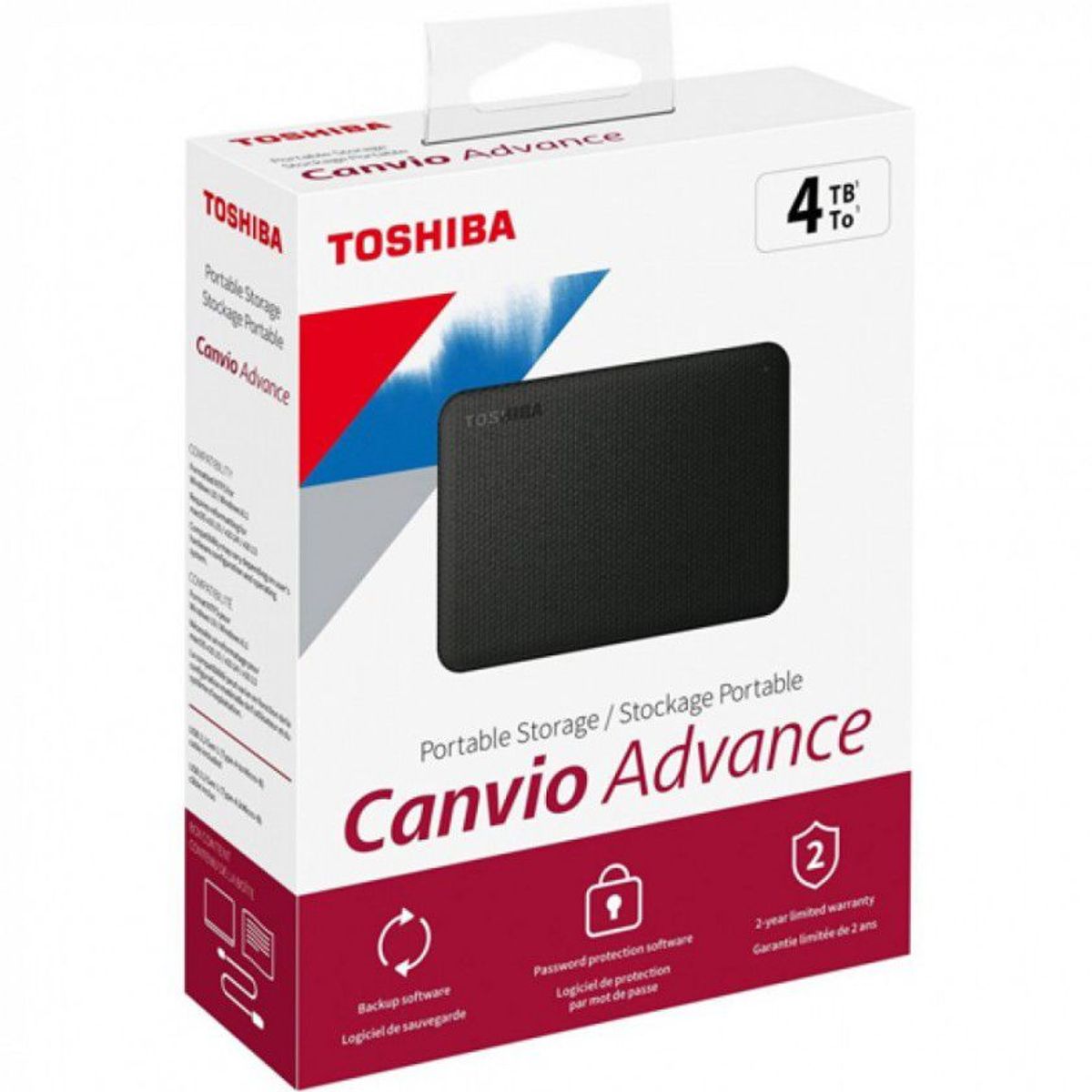 TOSHIBA - Disco Duro Externo Toshiba Canvio Advance 4TB - Negro - Portátil