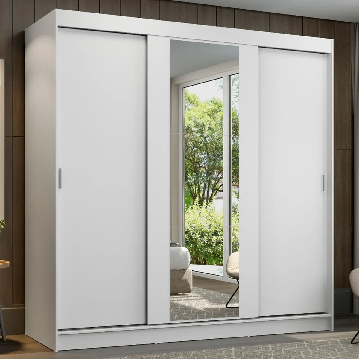 MADESA - Ropero Reno 3 Puertas Corredizas 1 Espejo