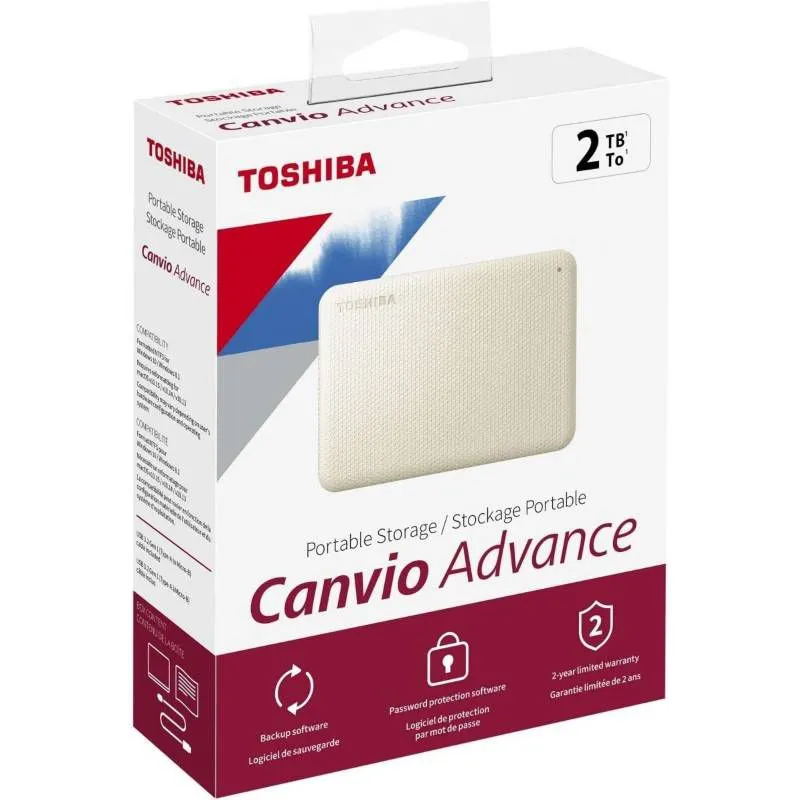 TOSHIBA - Disco Duro Externo Toshiba Canvio Advance 2TB - Blanco - Portátil