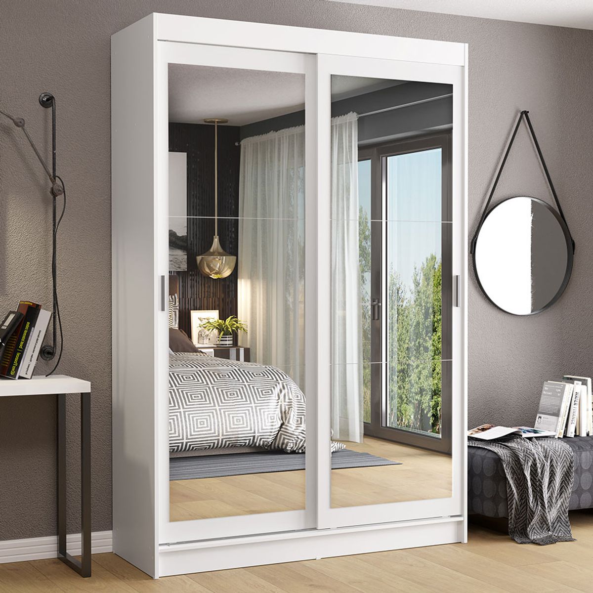 MADESA - Ropero Tokio 2 Puertas Corredizas con Espejos