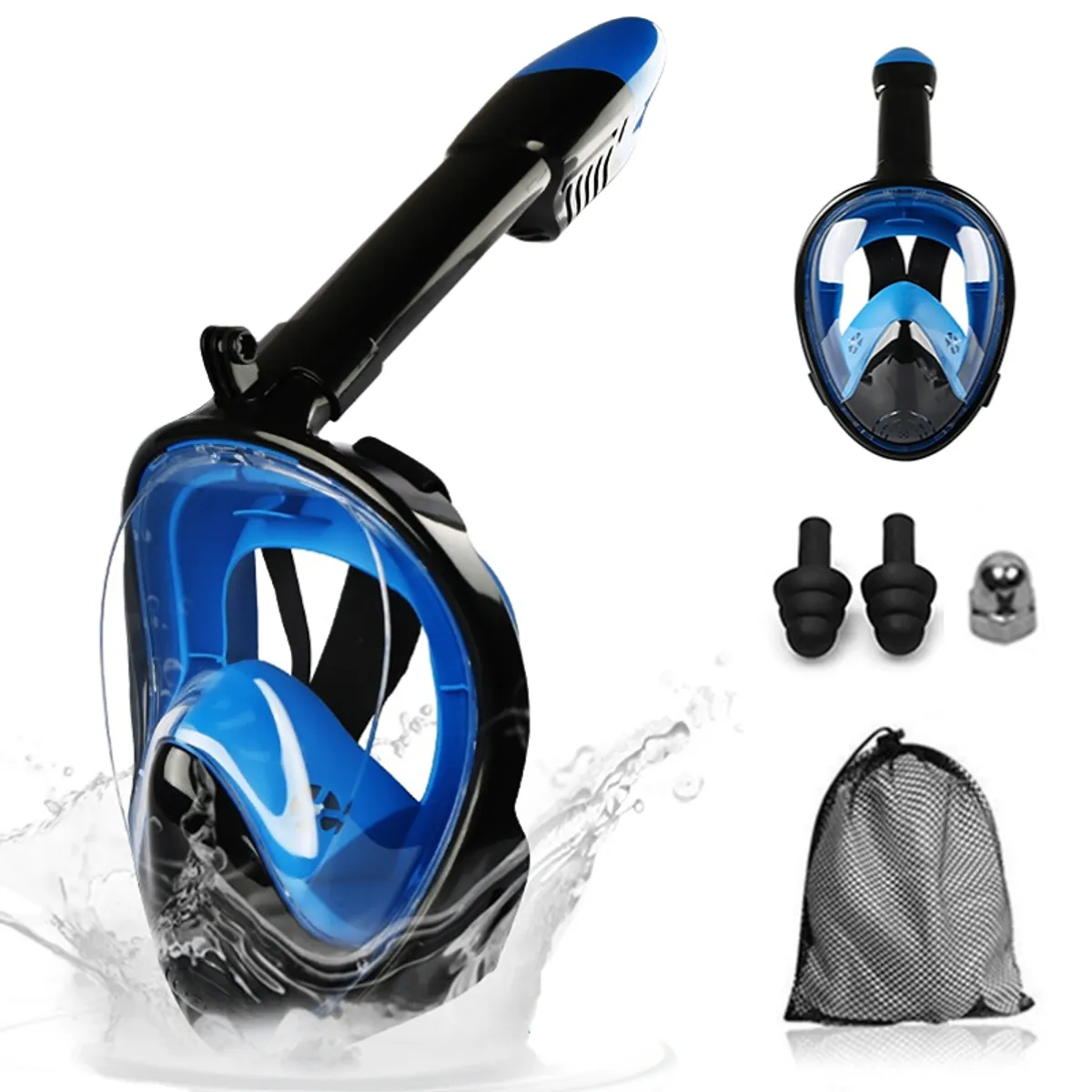 GENERICO - Mascara Snorkel De Buceo CSoporte Para Camara DARK BLUE