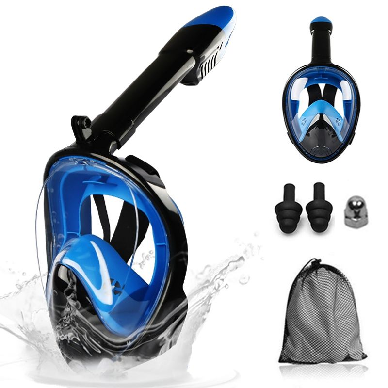 GENERICO - Mascara Snorkel De Buceo CSoporte Para Camara DARK BLUE