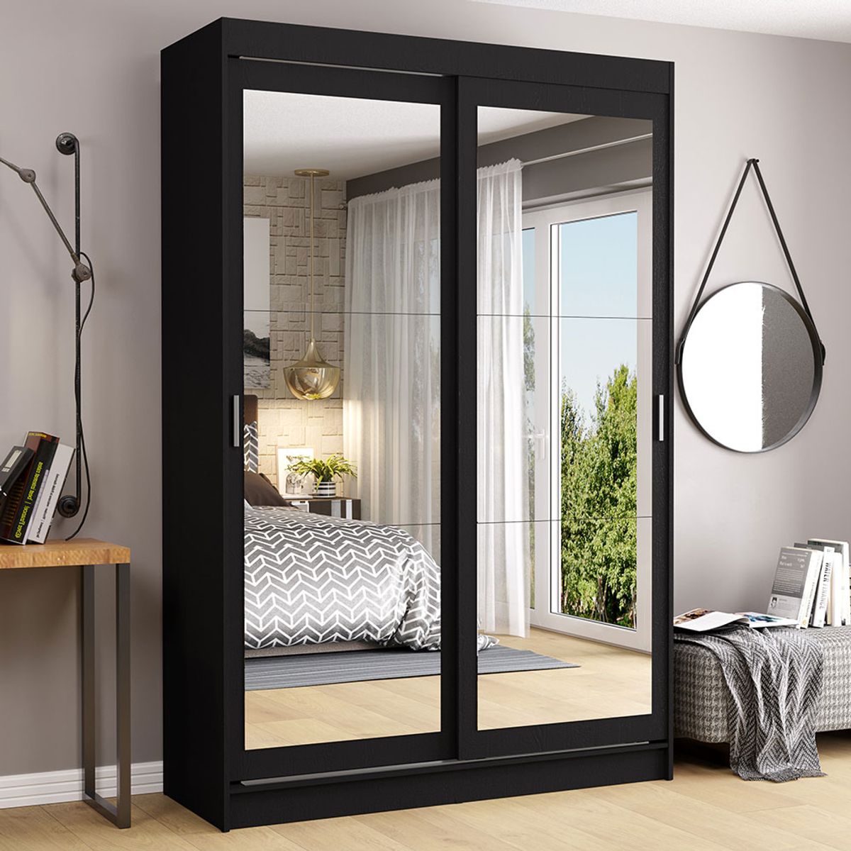 MADESA - Ropero Tokio 2 Puertas Corredizas con Espejos