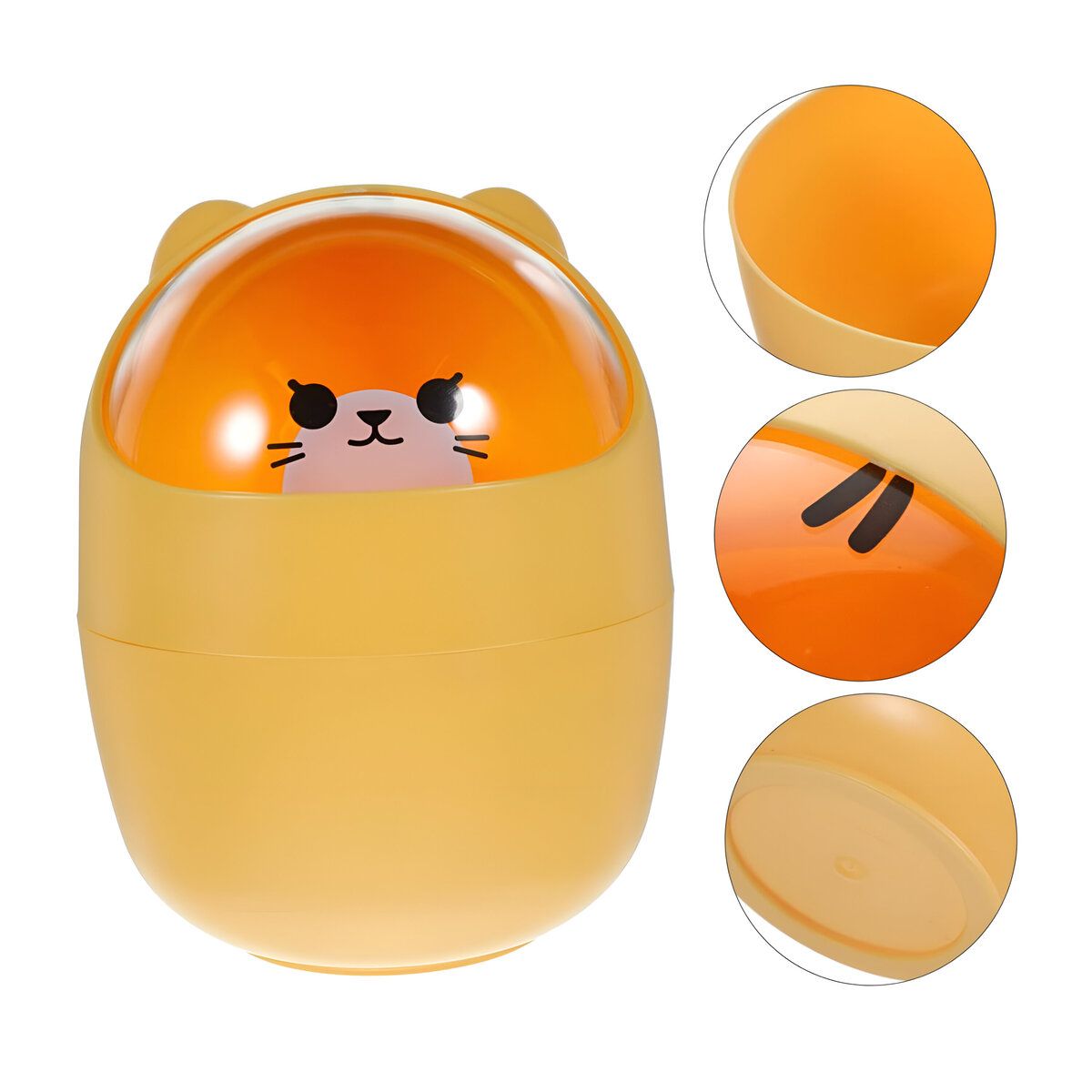 ELMEJORPRECIO - Organizador Multiuso Mini Tacho Diseño kawai Amarillo