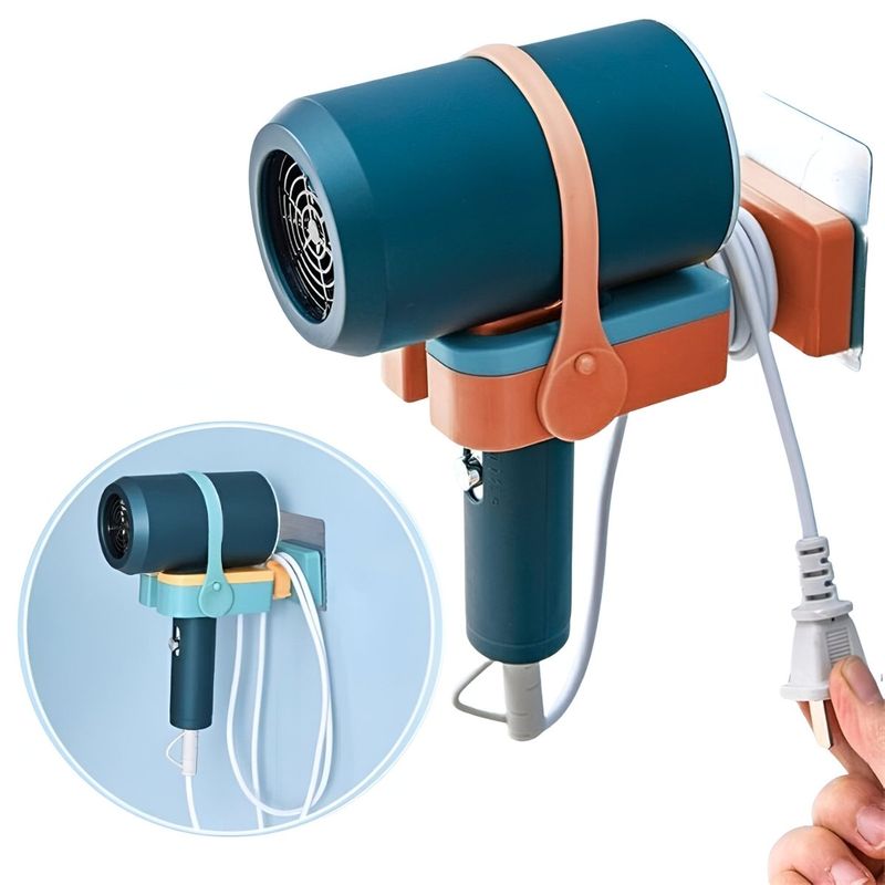 ELMEJORPRECIO - Organizador De Baño Porta Secadora Con Cabezal Giratorio Naranja