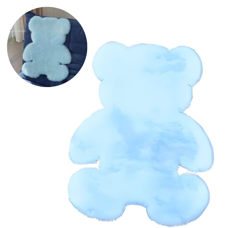 ELMEJORPRECIO - Alfombra Tapate Para Sala Dormitorio Modelo Oso 60 x 90cm Celeste