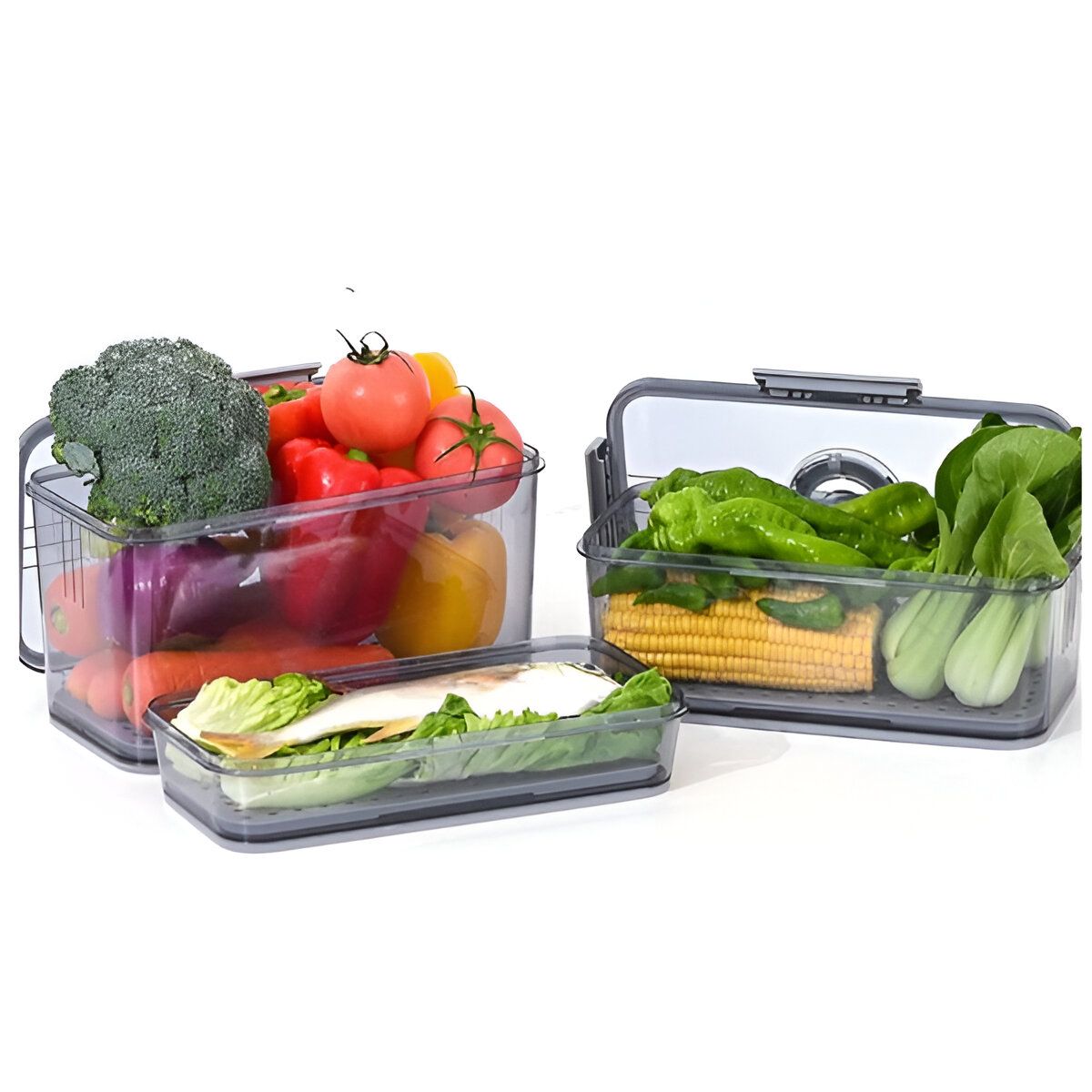 ELMEJORPRECIO - Set De 4 Tápers Herméticos De Calidad Premium Gris