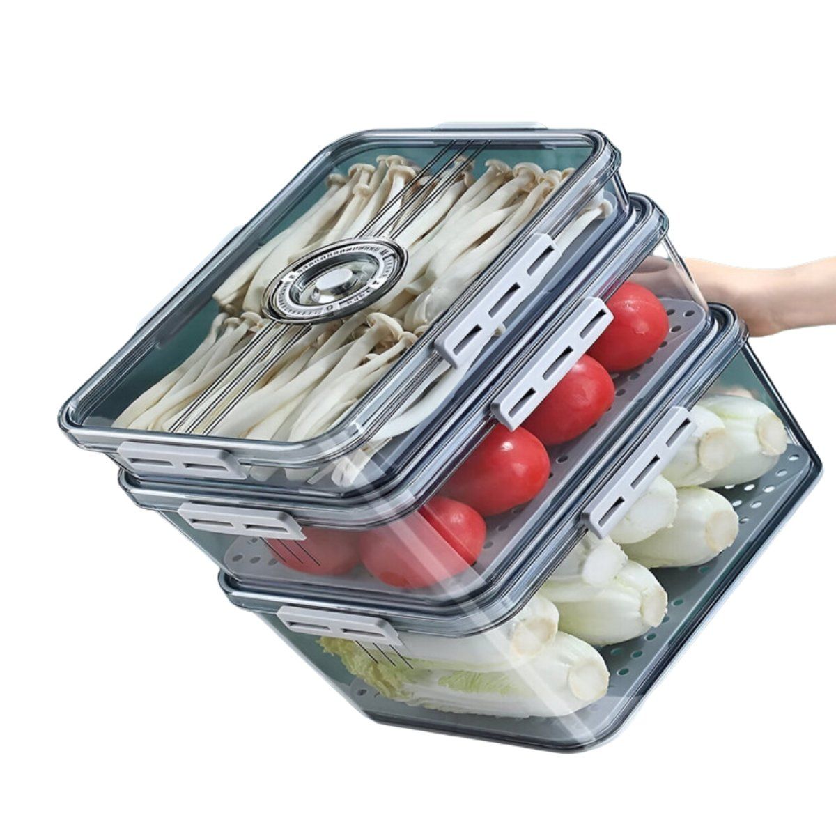 ELMEJORPRECIO - Set De 4 Tápers Herméticos De Calidad Premium Gris