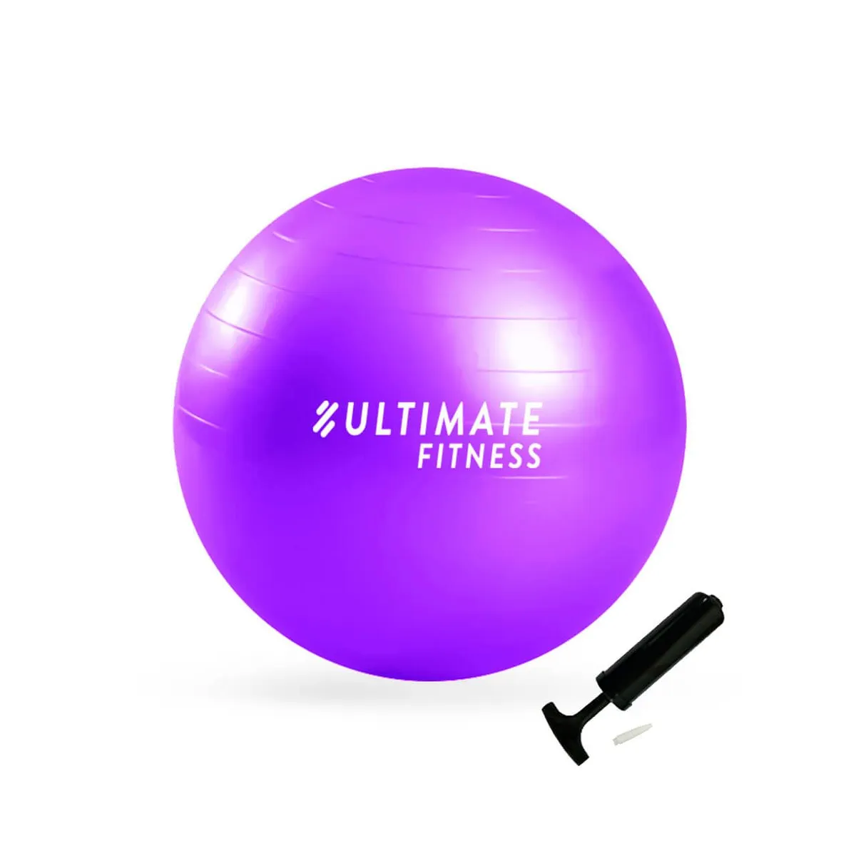 ULTIMATE FITNESS - Balón Pilates 75 cm con Inflador Morado