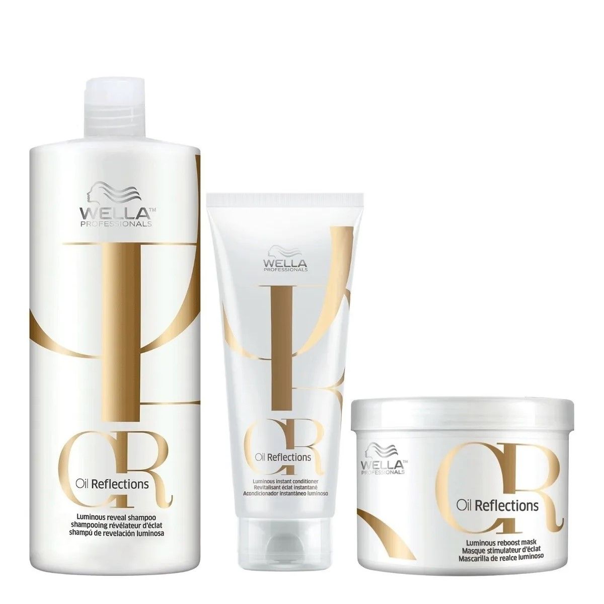WELLA - Shampoo 1000ml+ Acondicionador+ Mascarilla Oil Reflections Wella