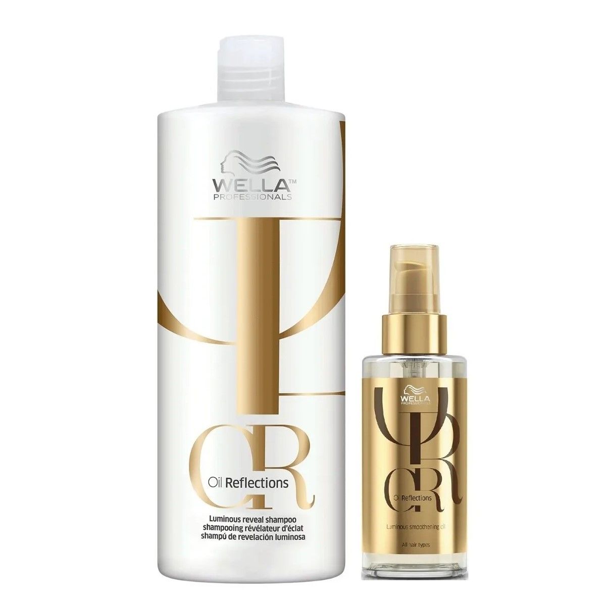 WELLA - Shampoo 1000ml+ Aceite Realzador de Brillo Oil Reflections Wella