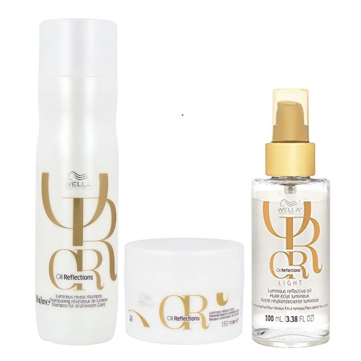 WELLA - Shampoo 250ml  Mascarilla  Aceite Light Oil Reflections Wella