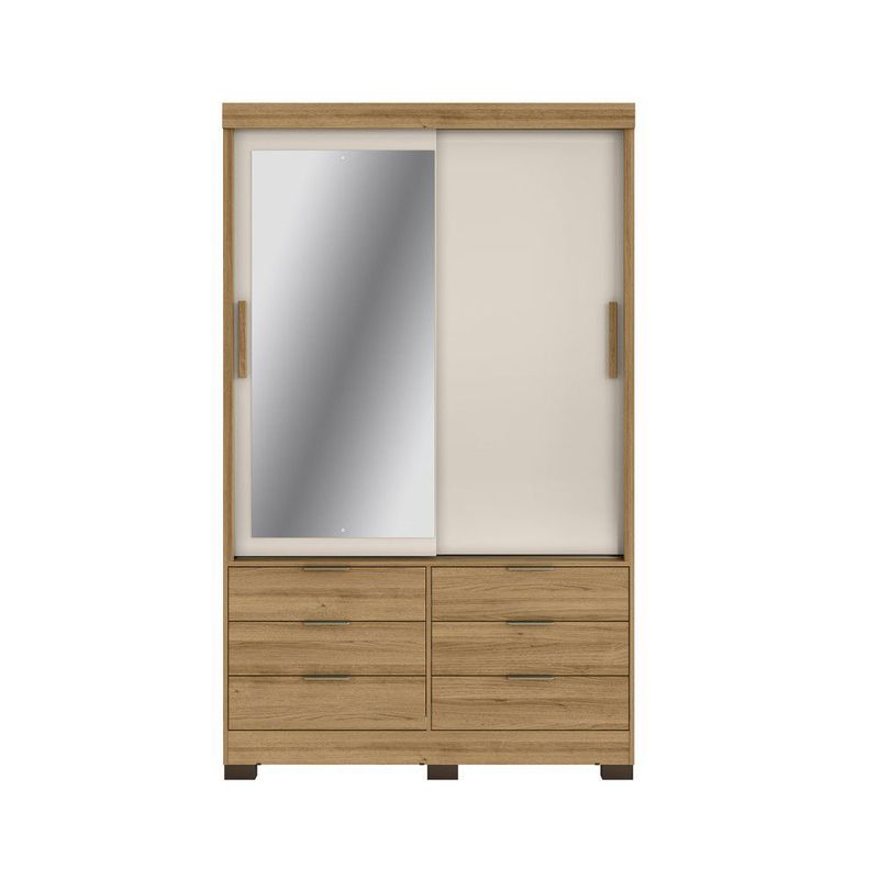 PAZART MUEBLES - ROPERO 2P 6C ESPEJO FLEX LUCCA MIEL