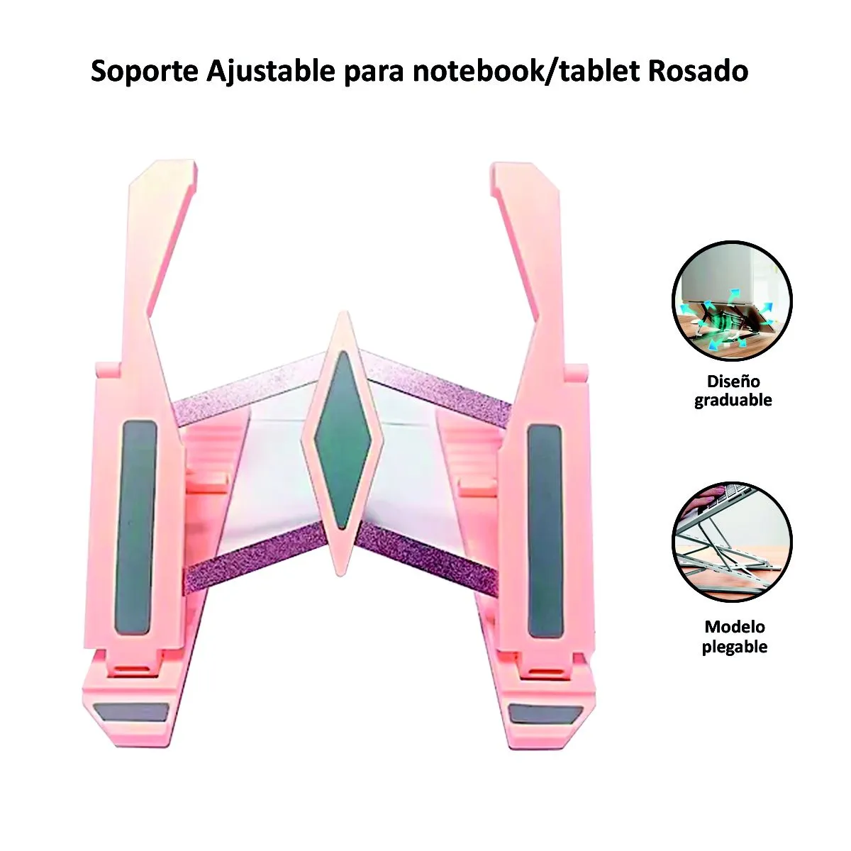 SASARU - Soporte para Tablet y Laptop Plegable Rosado