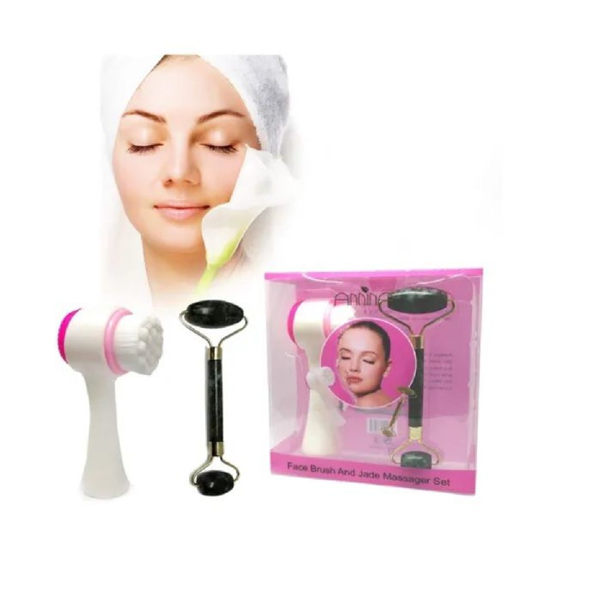 ITELSISTEM - Cepillo limpiador facial  Rodillo Jade Cuarzo Itelsistem