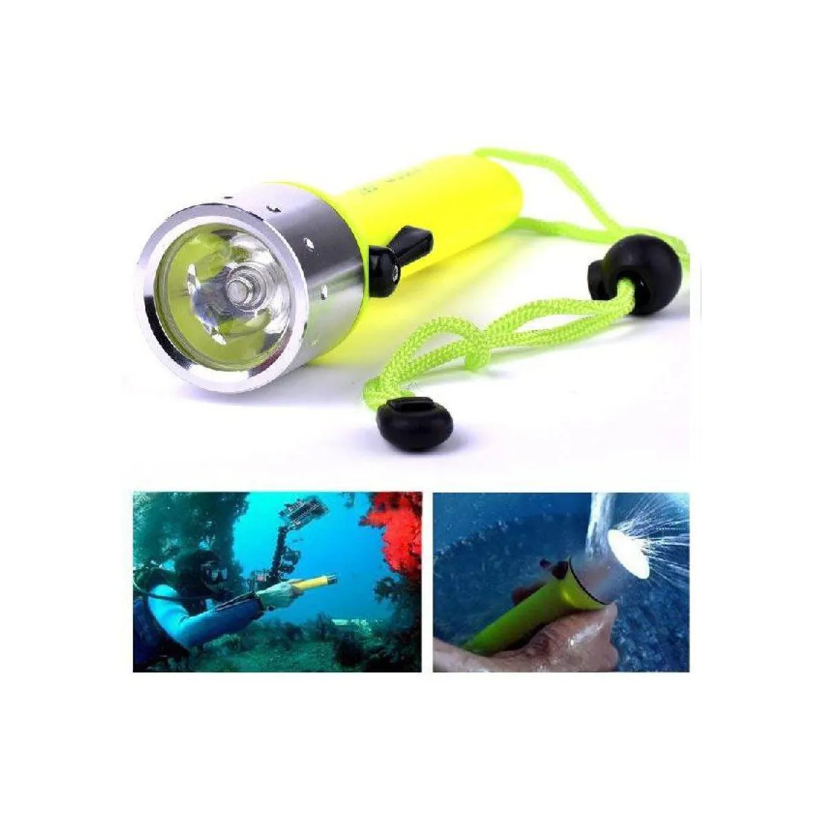 GENERICO - Linterna de buceo acuatico led cree interruptor magnetico