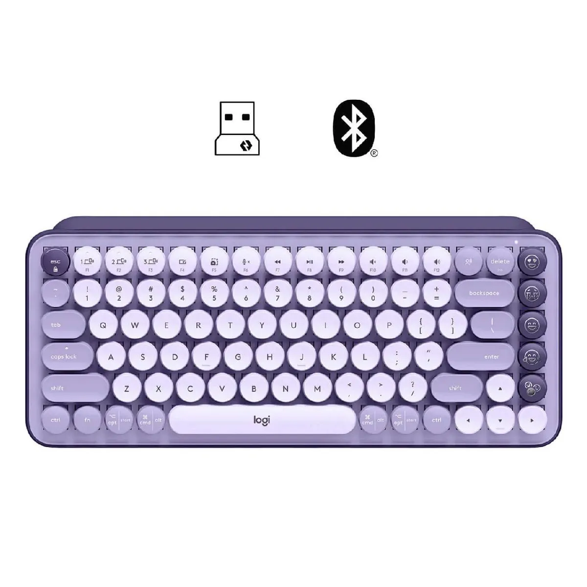 LOGITECH - Teclado Logitech Pop Keys Multi-Device Bluetooth Cosmos Lavender