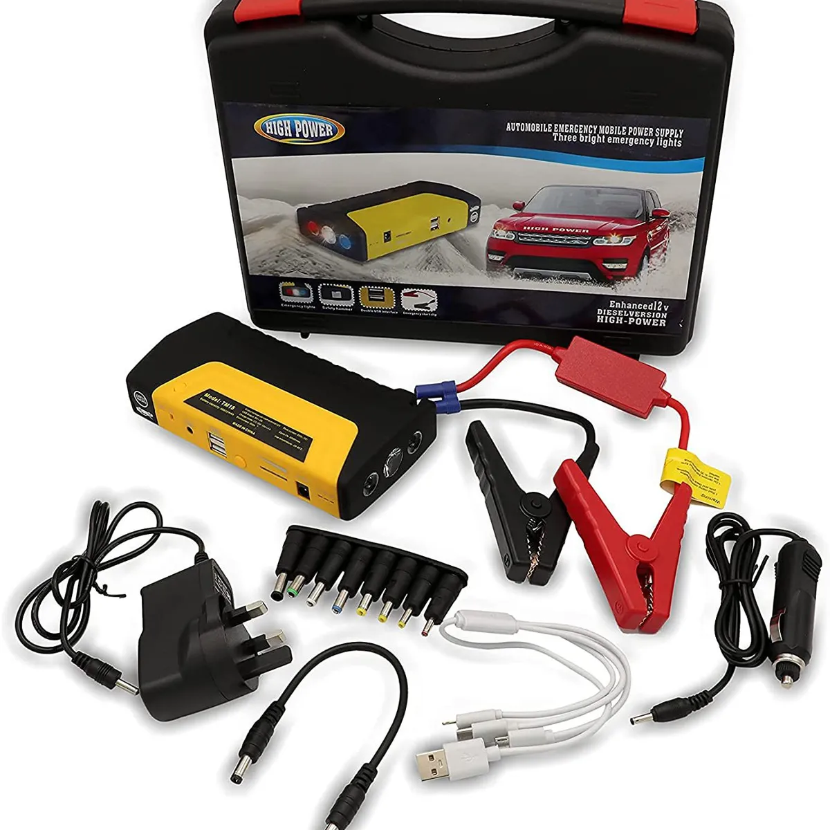 GENERICO - Arrancador de Bateria de Auto Portatil USB Recargable