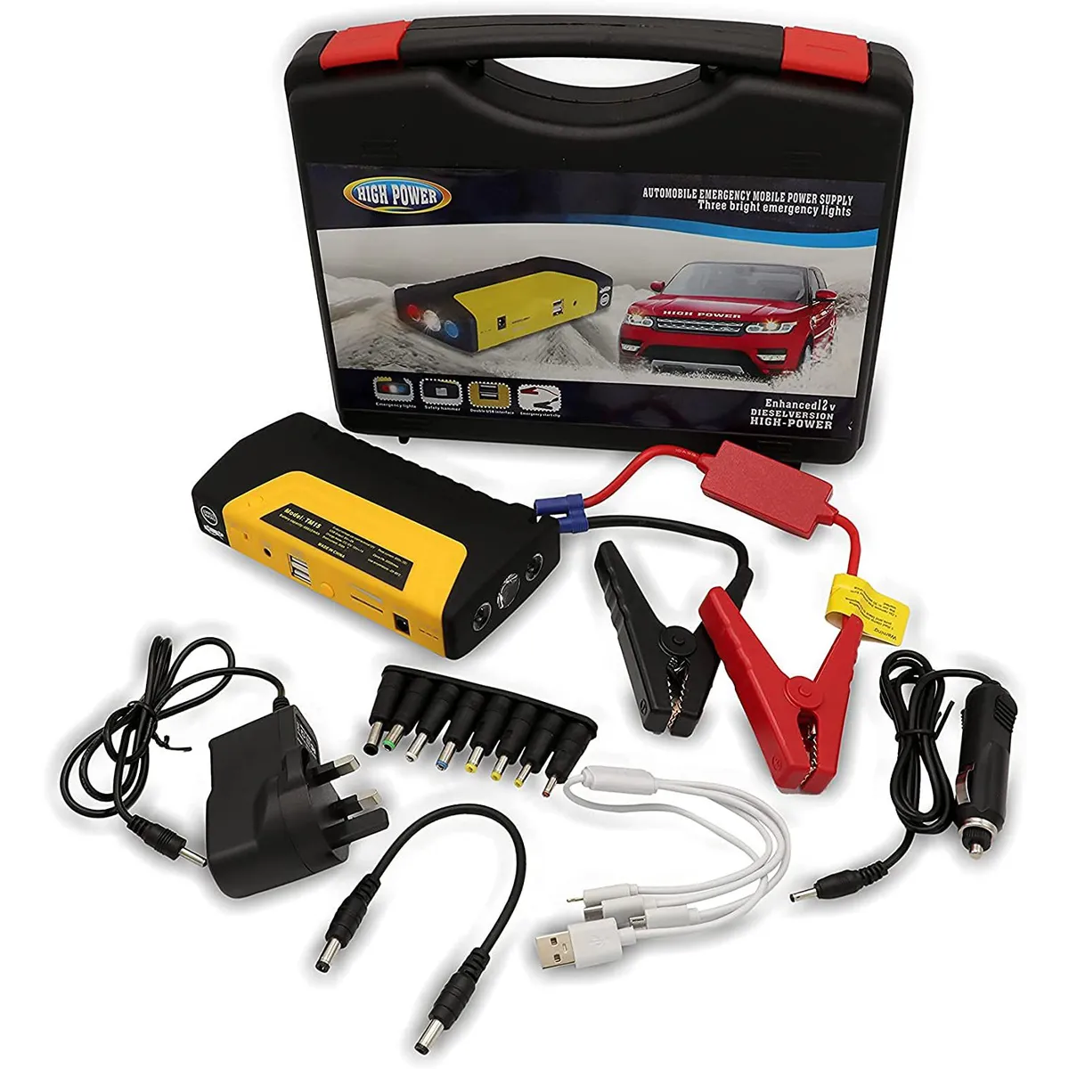 GENERICO - Arrancador de Bateria de Auto Portatil USB Recargable