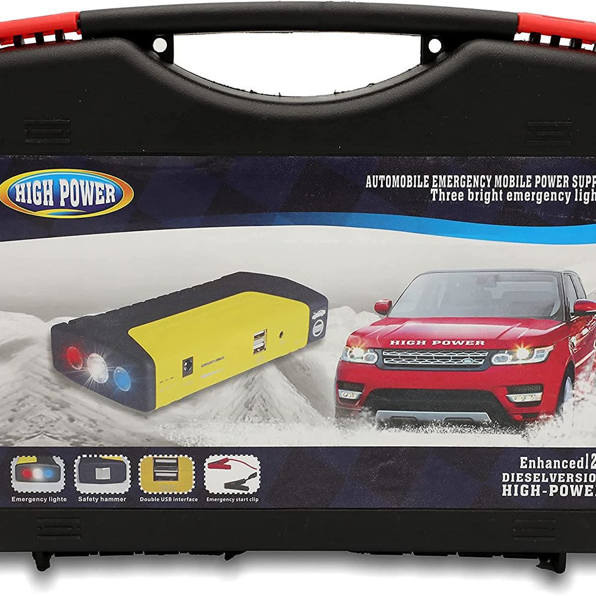 GENERICO - Arrancador de Bateria de Auto Portatil USB Recargable