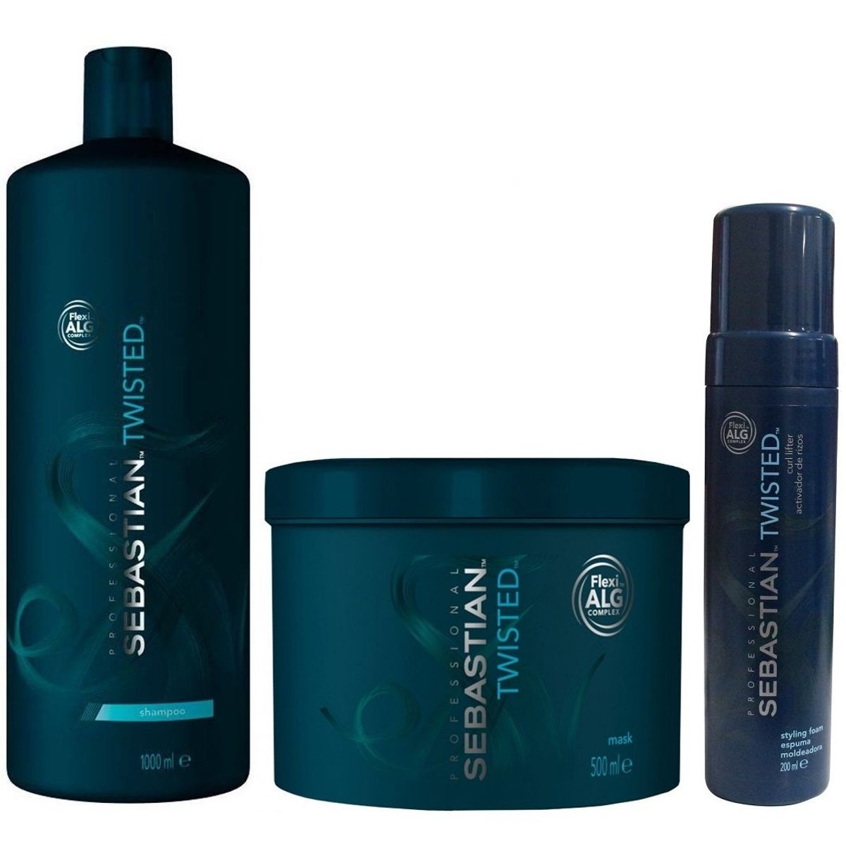 SEBASTIAN - Shampoo 1000ml  Mascarilla  Mousse Sebastian Twisted