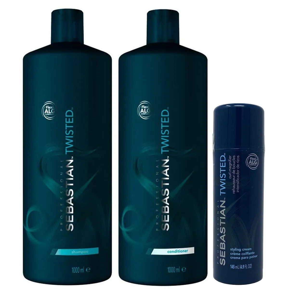 SEBASTIAN - Shampoo para Rizos 1000ml  Acondicionador  Crema Sebastian Twisted