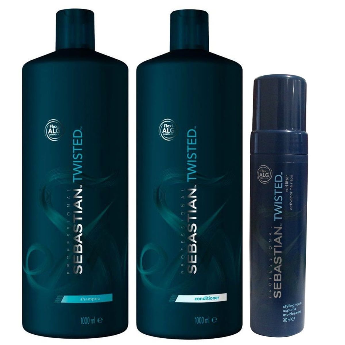 SEBASTIAN - Shampoo para Rizos 1000ml + Acondicionador + Mousse Sebastian Twisted
