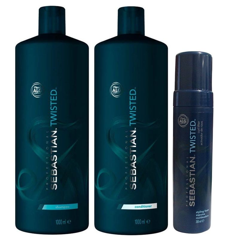 SEBASTIAN - Shampoo para Rizos 1000ml + Acondicionador + Mousse Sebastian Twisted
