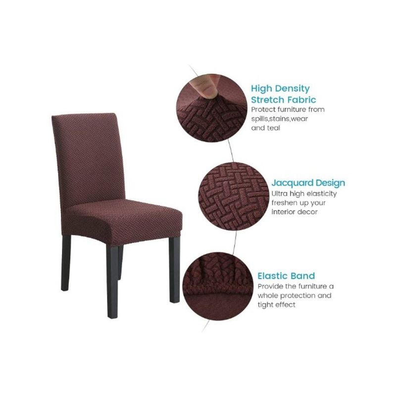 GENERICO - Funda De Silla De ComedorFunda De Silla Ajustable Elástica-6PCS Marron