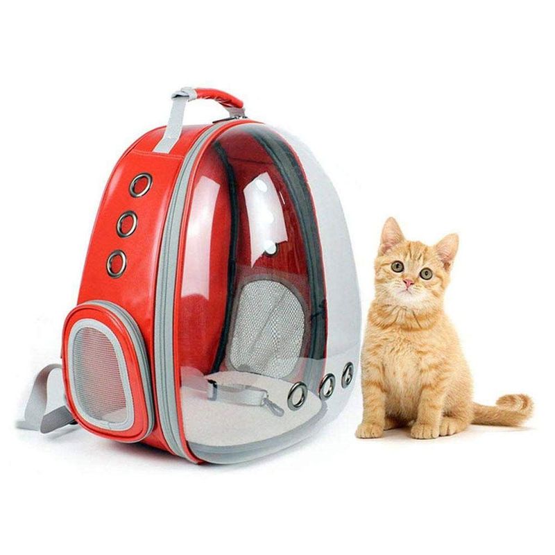 GENERICO - Mochila Transportadora para Gatos - Rojo