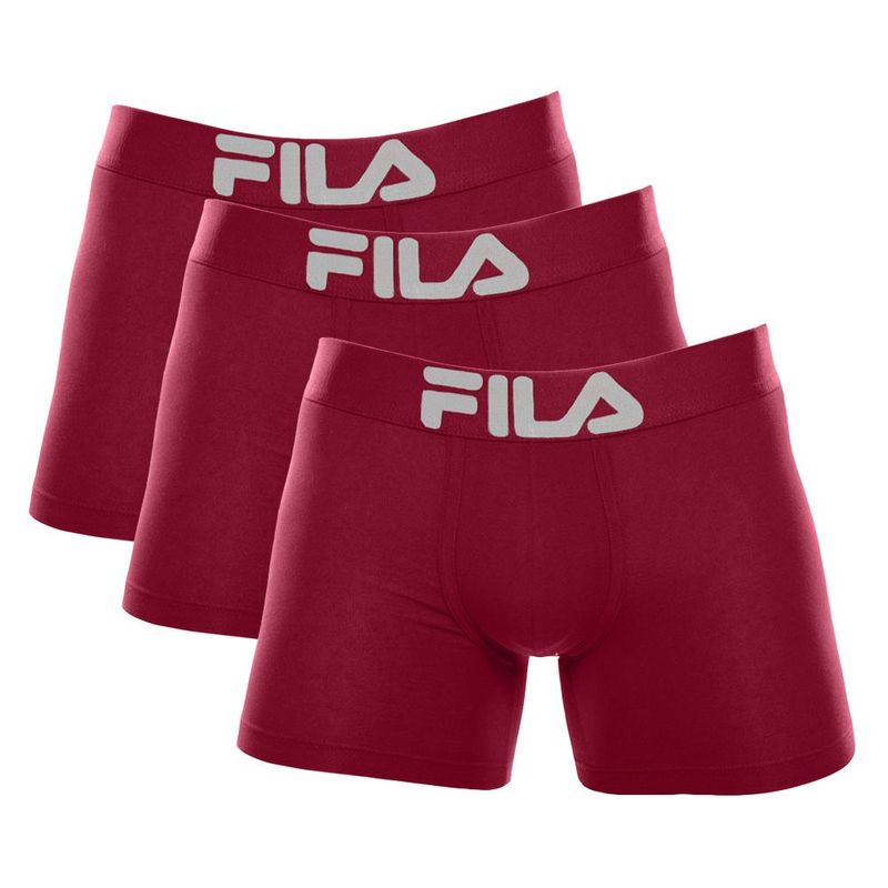 FILA - Pack x3 Bóxer Fila Pretina Ancha Vino