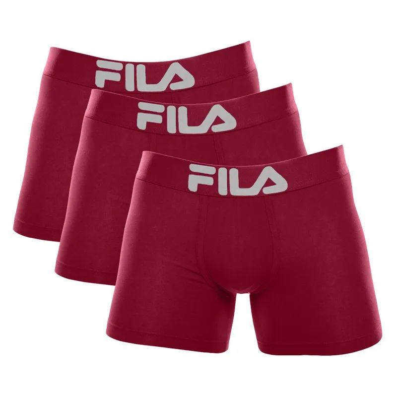 FILA - Pack x3 Bóxer Fila Pretina Ancha Vino