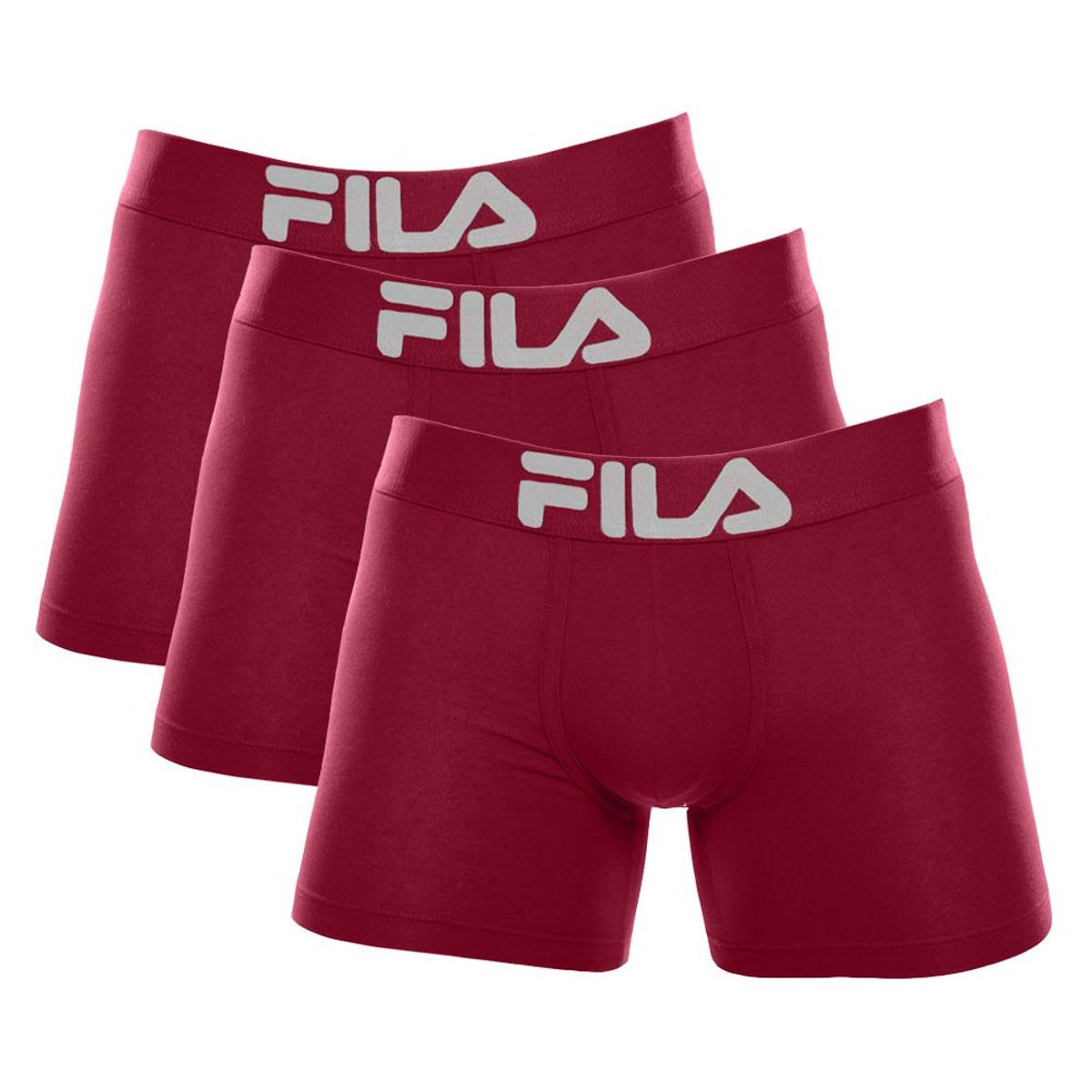 FILA - Pack x3 Bóxer Fila Pretina Ancha Vino