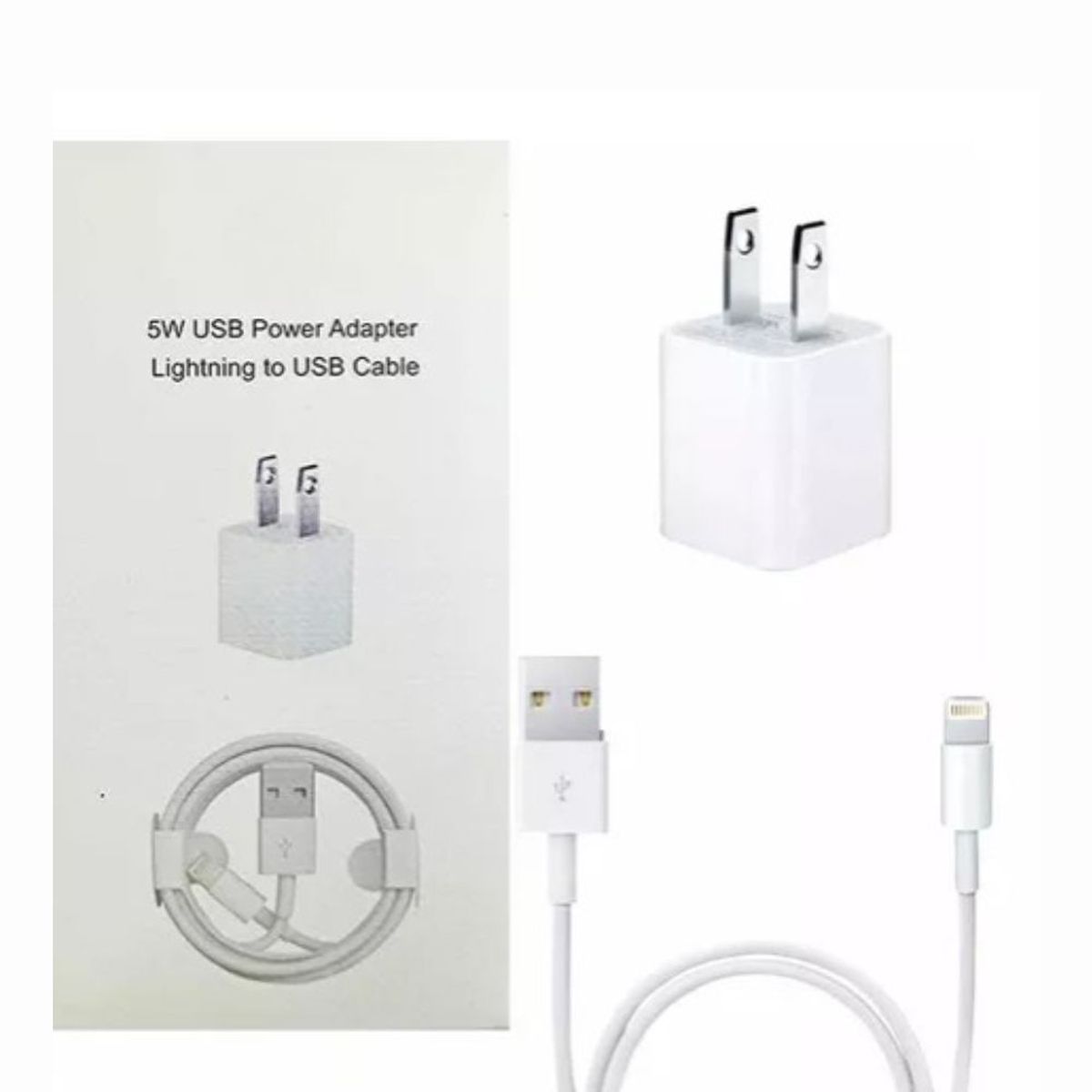 GENERICO - Cargador Completo Compatible Para Iphone 5w  - Blanco