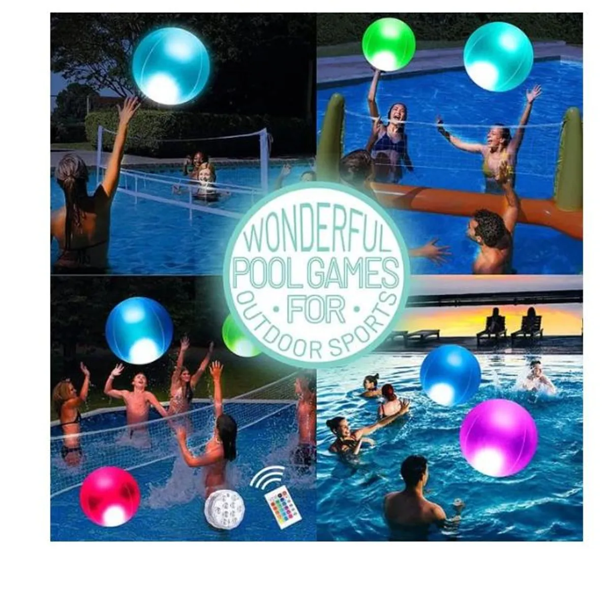 GENERICO - Pelota led playera  multicolor con control remoto