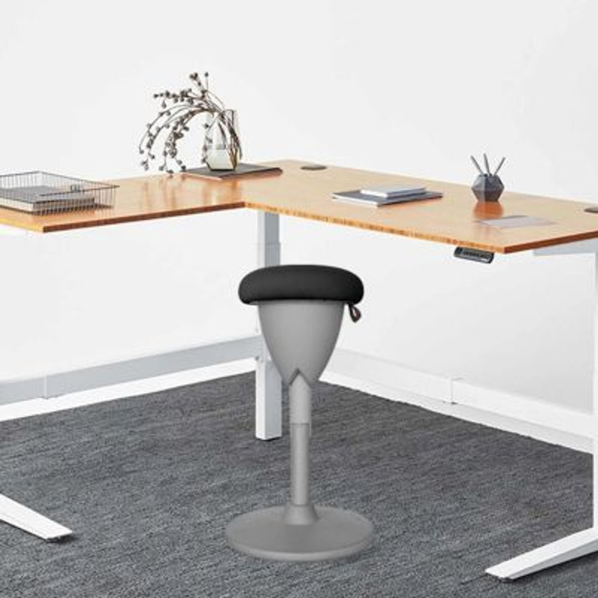 DECORPLAS - Taburete Jazz Colors Black Ergonómico y Ajustable 49-69 cm